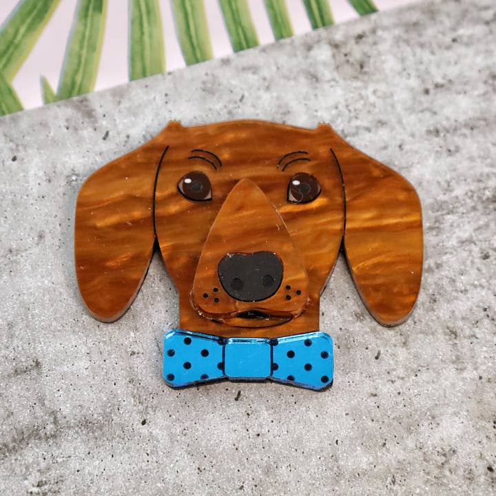 Foxx & Ginger Jewellery - Venta al por mayor Pendientes de botón/aretes de poste - Pendientes Pickle the Dachshund