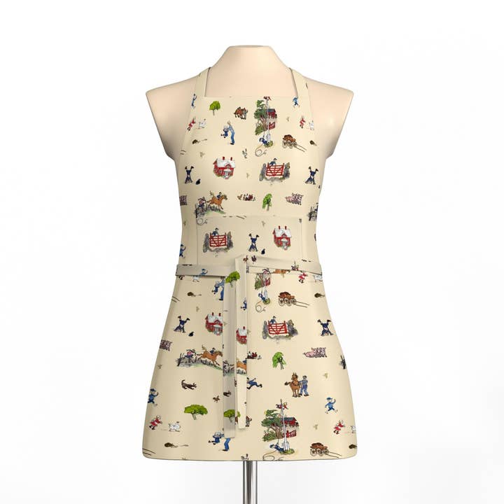 Emil I Katthult Beige Apron With Pocket for wholesale by Arvidssons Textil