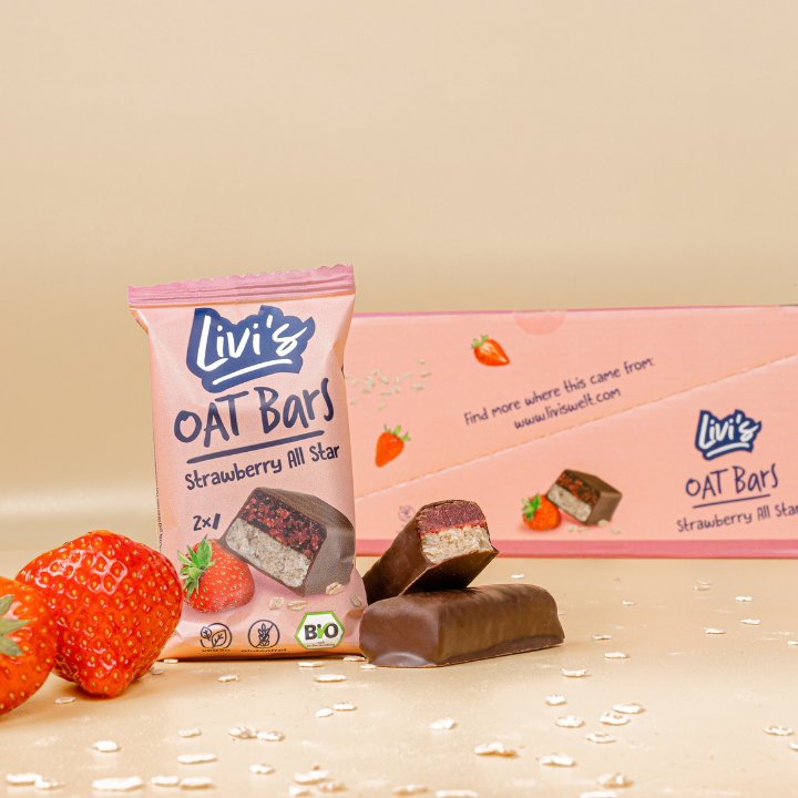 Livi's - Vente Barres de céréales - Barre d'avoine aux fraises et chocolat noir biologique Livi's1
