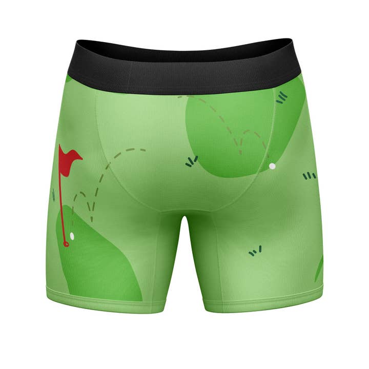 Green Best Dad By Par Funny Golfing Boxer Briefs Mens Underwear for wholesale on Faire