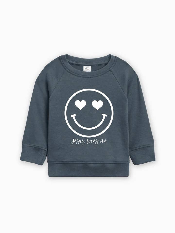 Verita Culture - Wholesale Sweatshirt - Baby - Smiley Face Jesus Loves Me Easter Organic Cotton Pullover4