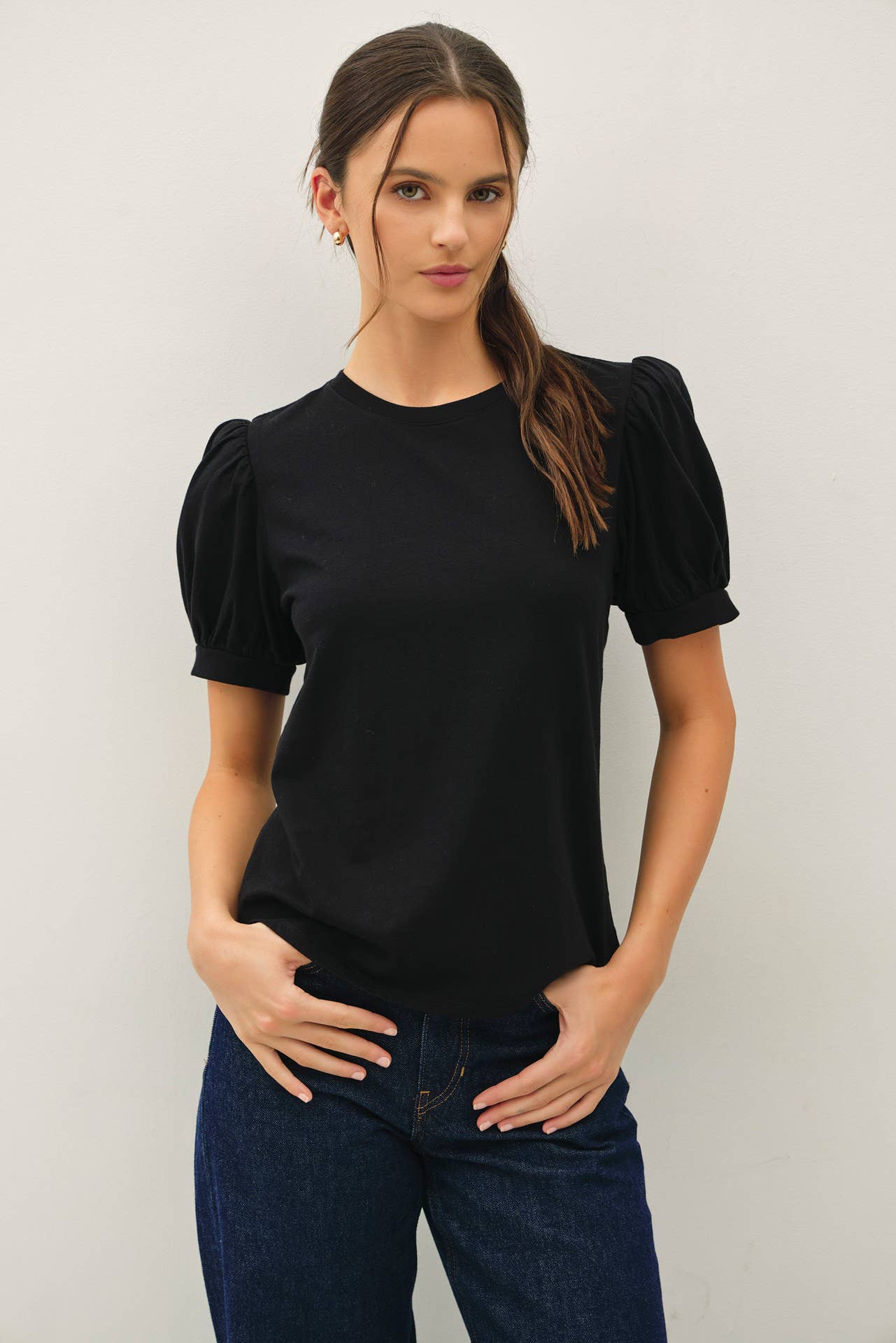 Be Cool - Wholesale Blouse - Women's - COTTON JERSEY PUFF SLEEVE T-SHIRTS 0