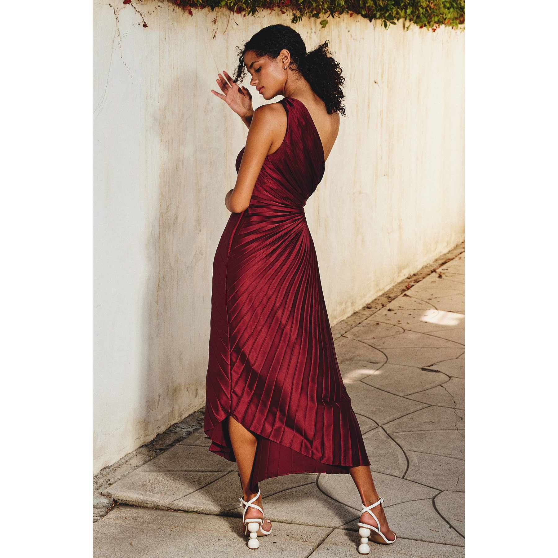 Dress Forum - Wholesale Dress - Women's - Olympia Asymmetrical Pleated Maxi Dress5