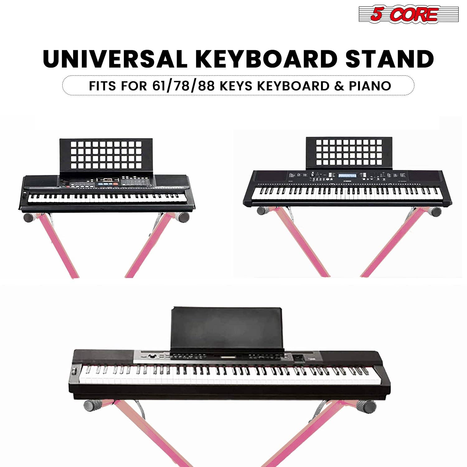 K Cube Inc - Wholesale Music Accessory - 5 Core Keyboard Stand Adjustable Key Board Pianos Holder2