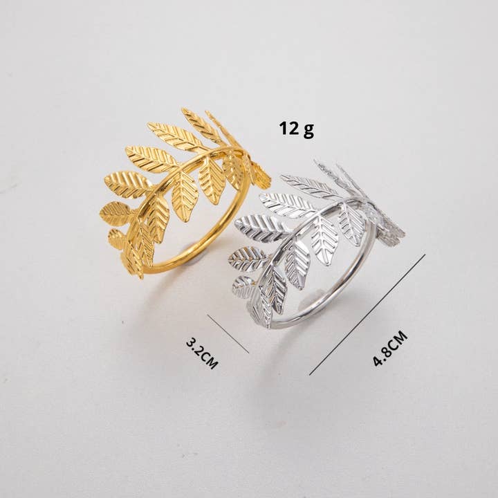Sostraw & SmartThings - Wholesale Napkin ring - Napkin Ring - Small Leaf - Silver or Gold3