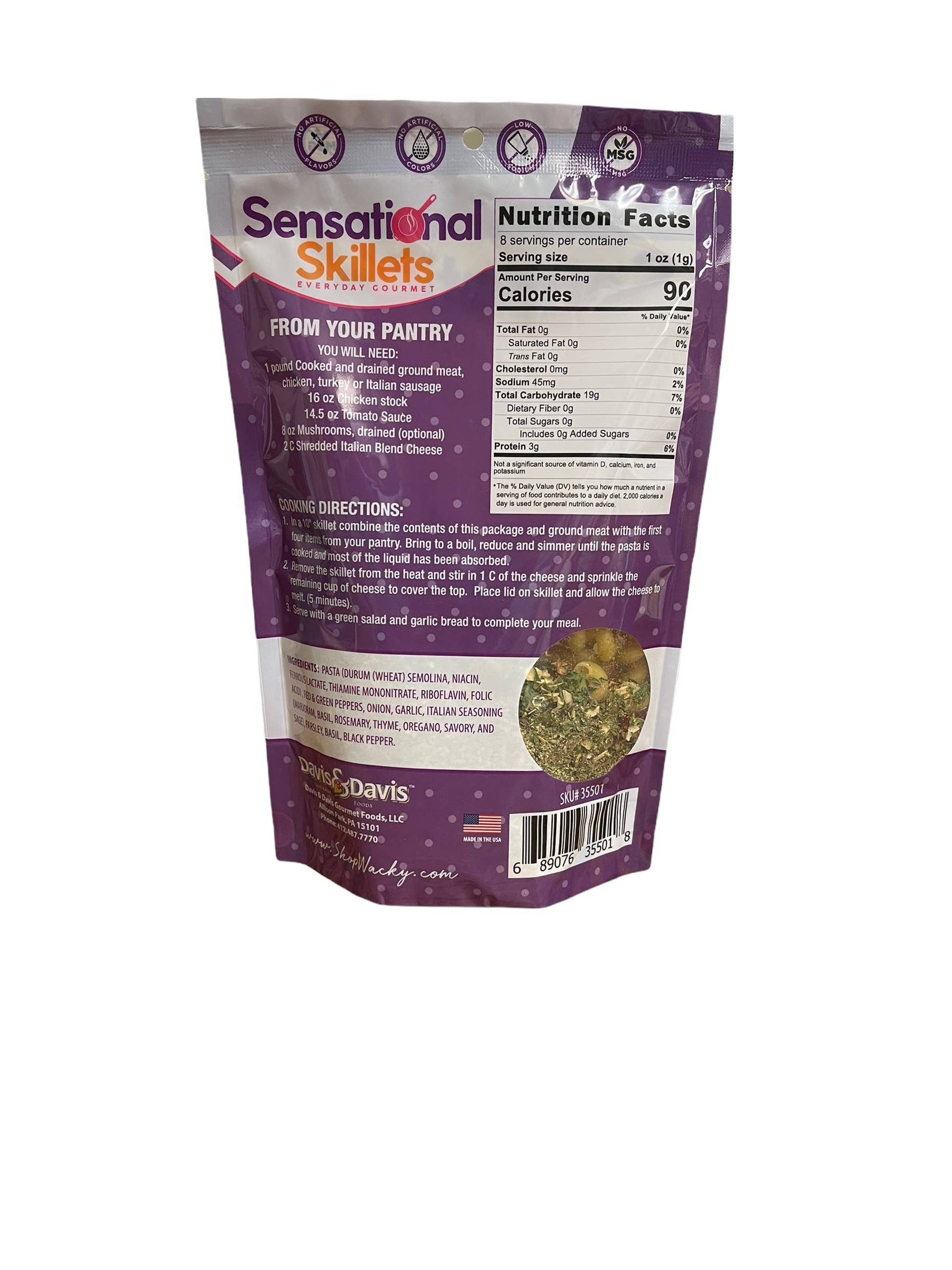 Davis & Davis Gourmet Foods - Wholesale Dried Spice Mix - Weeknight Lasagna Skillet1