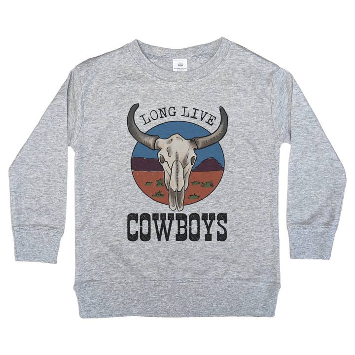 "Long Live Cowboys" Country Western Farm Long Sleeve Youth for wholesale by Barefoot Baby