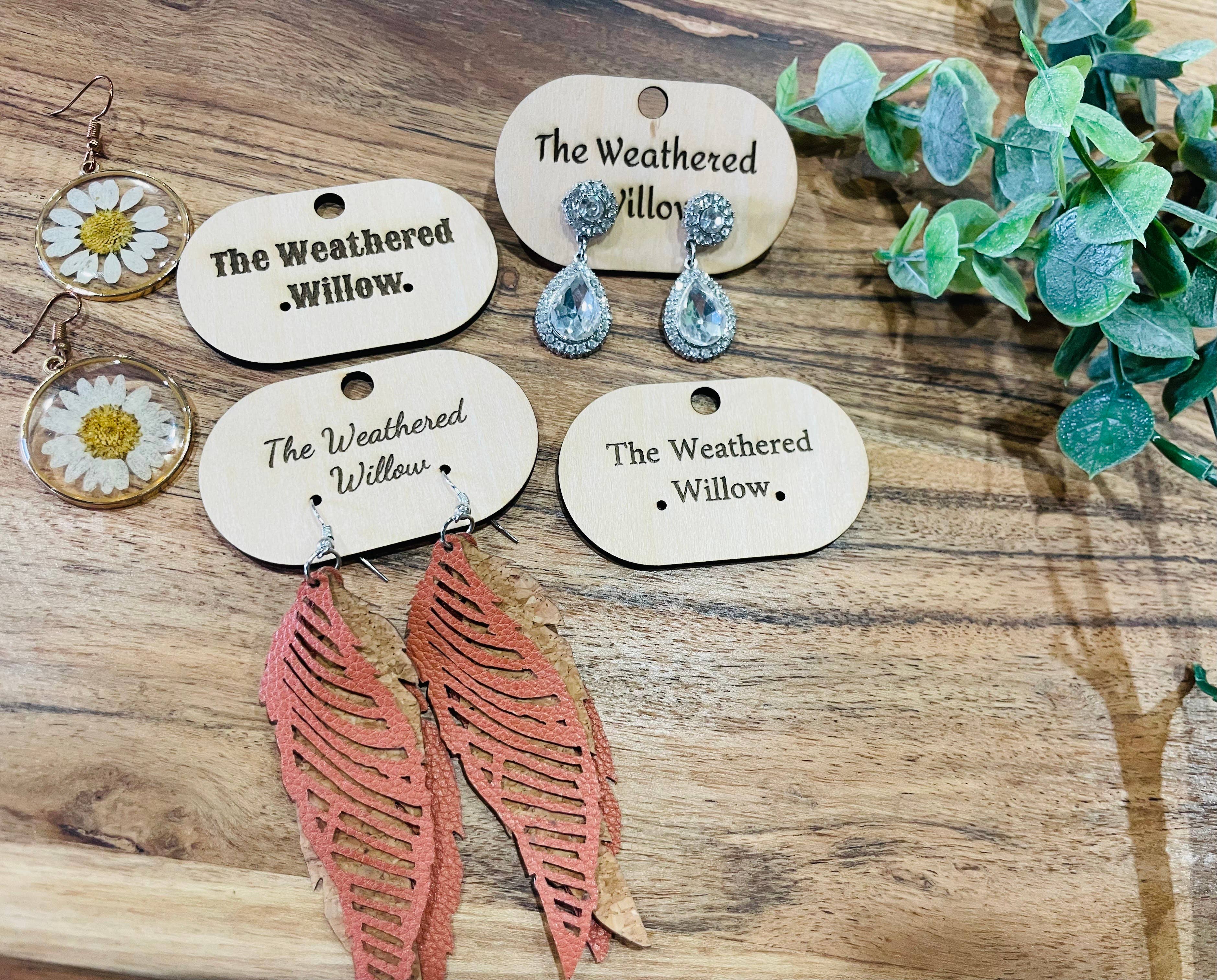 Oak And Iron Engraving - Wholesale Jewelry Stand & Display - Custom Wooden Earring Cards 1