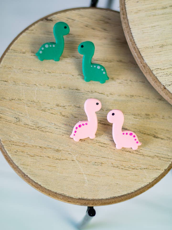 Dino Studs • Dinosaur Earrings for wholesale by EJ Clay Co