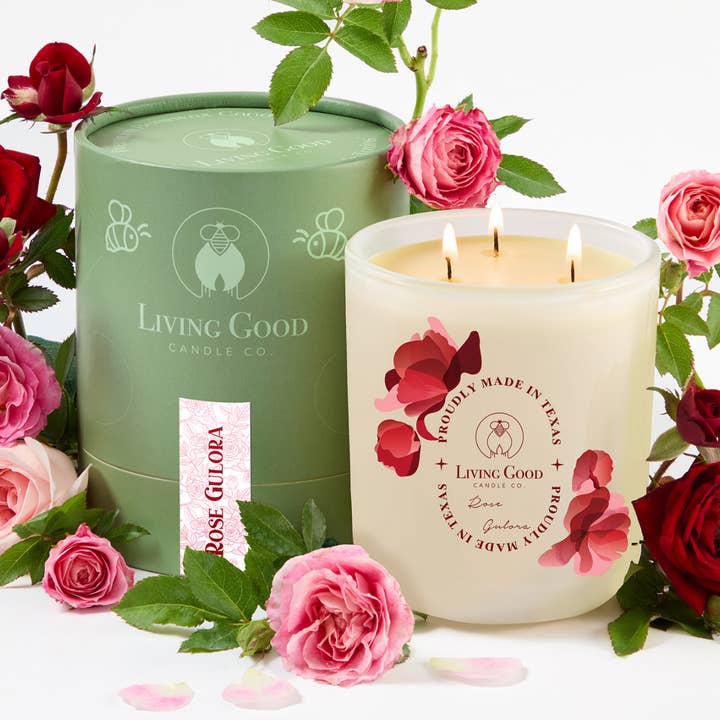 Rose Gulora - Beeswax Candle - Not Your Typical Rose for wholesale by Living Good Candle Co.