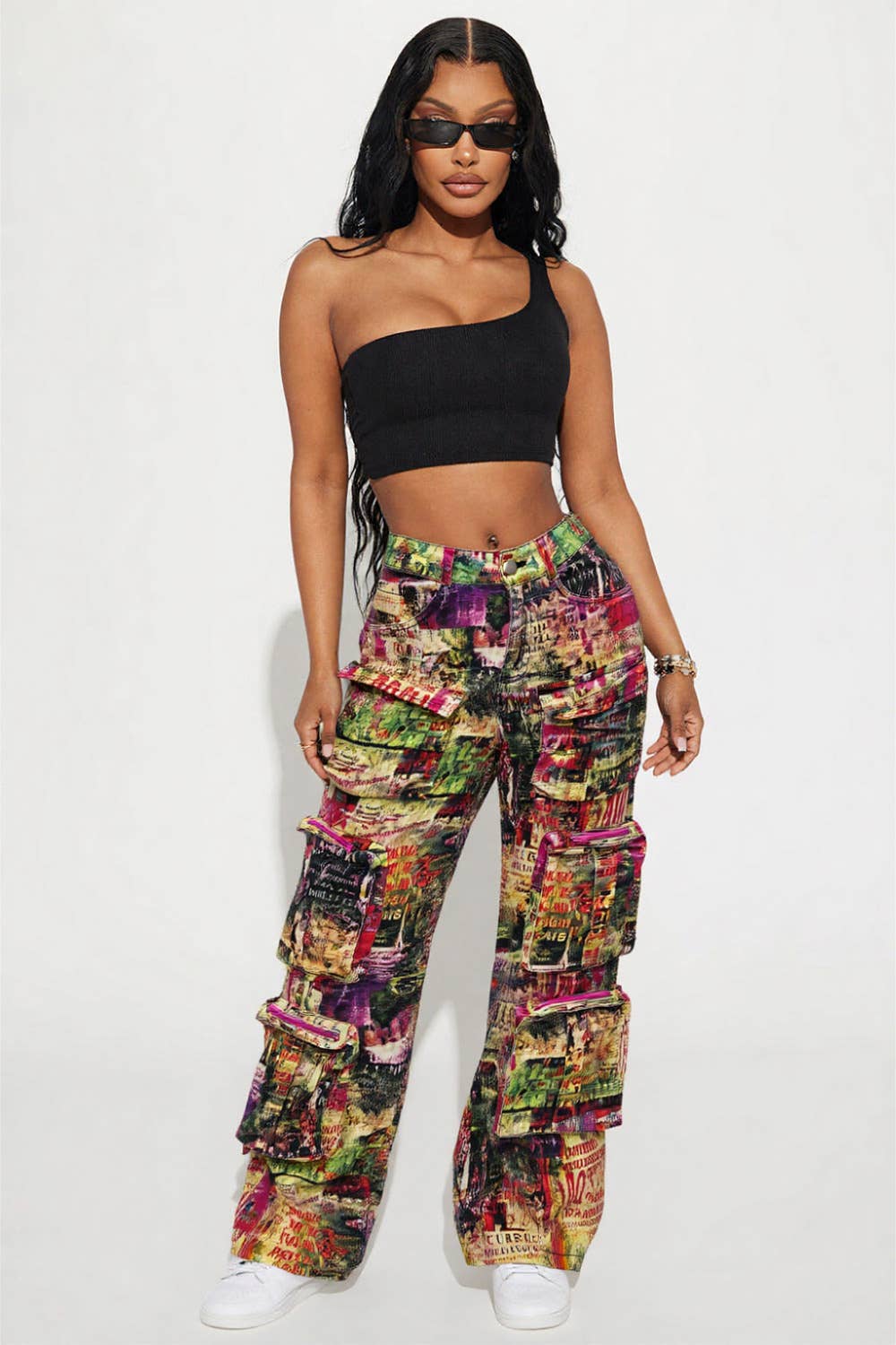 5besties inc - Wholesale Jeans - Women's - TIE DYE PRINT UTILITY CARGO JEANS4