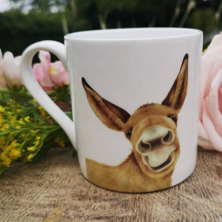 Tasse aus feinem Porzellan „Wonkey Donkey“, große Größe, 380 ml Fassungsvermögen für den Großhandel von Lucy's Farm
