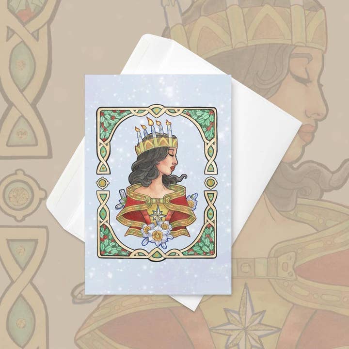 Evergreen Goddess Christmas Cards Spirits of Winter Series for wholesale by Angelic Shades Fine Art