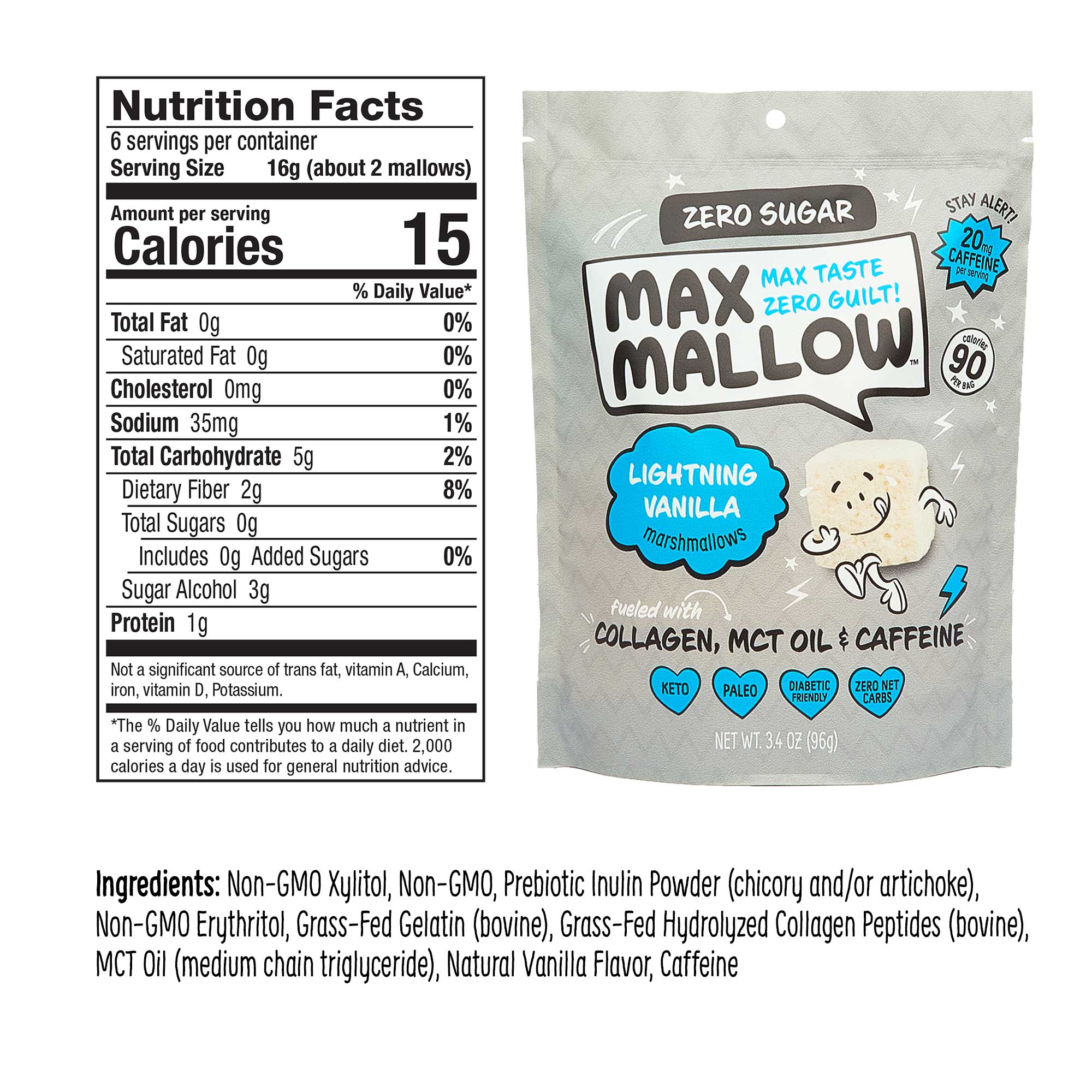 Max Sweets - Wholesale Marshmallow - Lightning Vanilla Max Mallow  - Sugar Free Marshmallow1