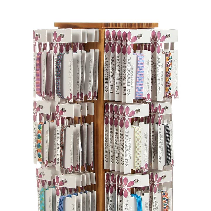 Elastic Hairbands Bracelet With Wood Display, 24 Styles for wholesale by Kaleidoscope Accessories