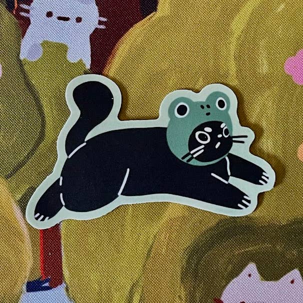 Paper Rat Illustrations - Wholesale Sticker - Frog Hat Cat Sticker0