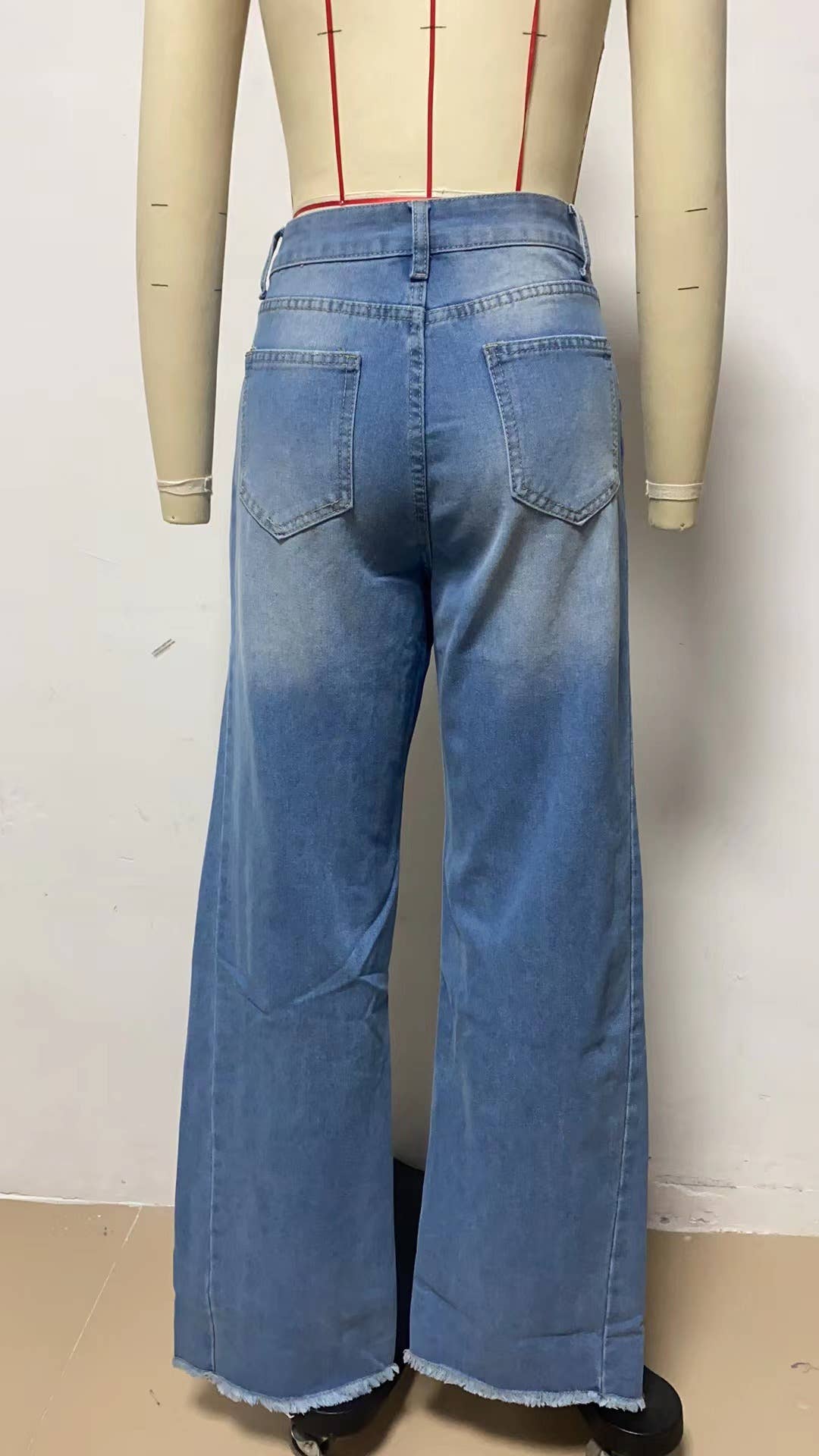 Hope & Sunshine - Wholesale Jeans - Women's - Wide-Leg Patchwork Fringe Hem Jeans1