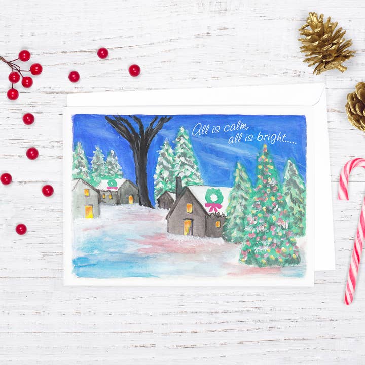 All Is Calm, All Is Bright Card for wholesale by Shades of Expression Designs