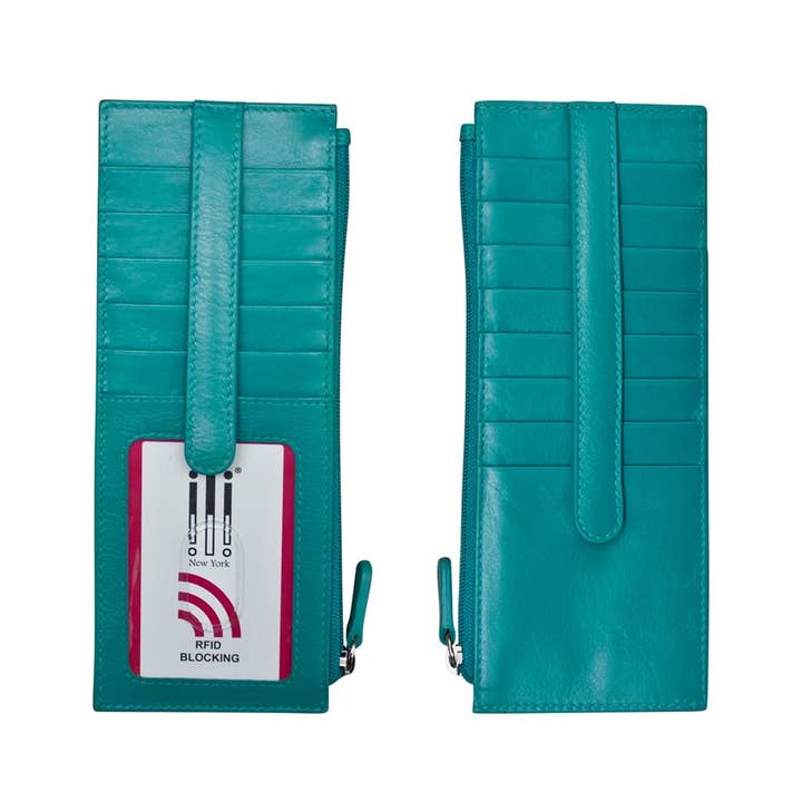 ili New York - Vendita all'ingrosso Portacarte - Donna - 7800 Portacarte in pelle con tasca con zip