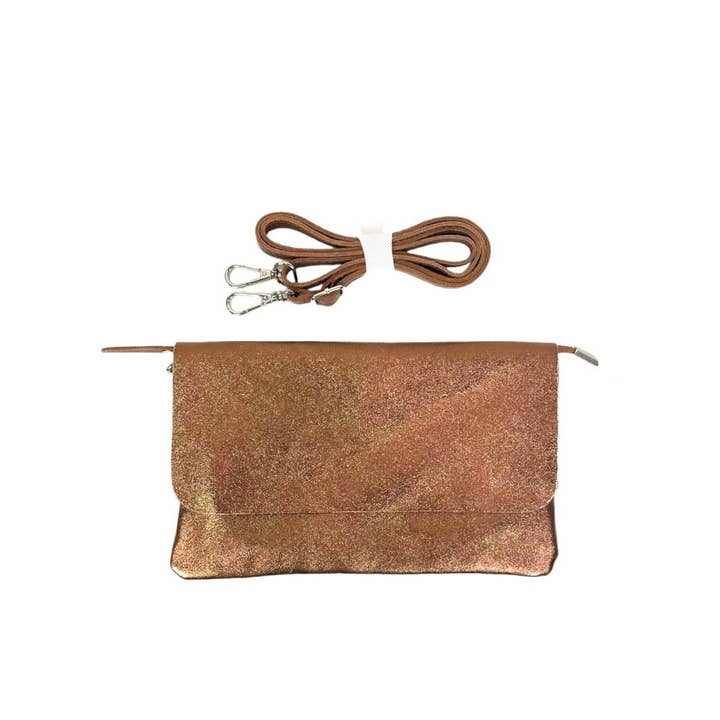 Chenson & Gorett - Wholesale Shoulder Bag - Women's - Leather Envelope Bag with Metallic Effect for Women. Love5