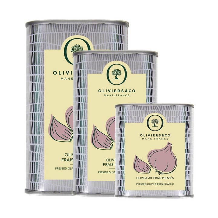 Huile d'olive et d'ail pour la vente par Oliviers & Co