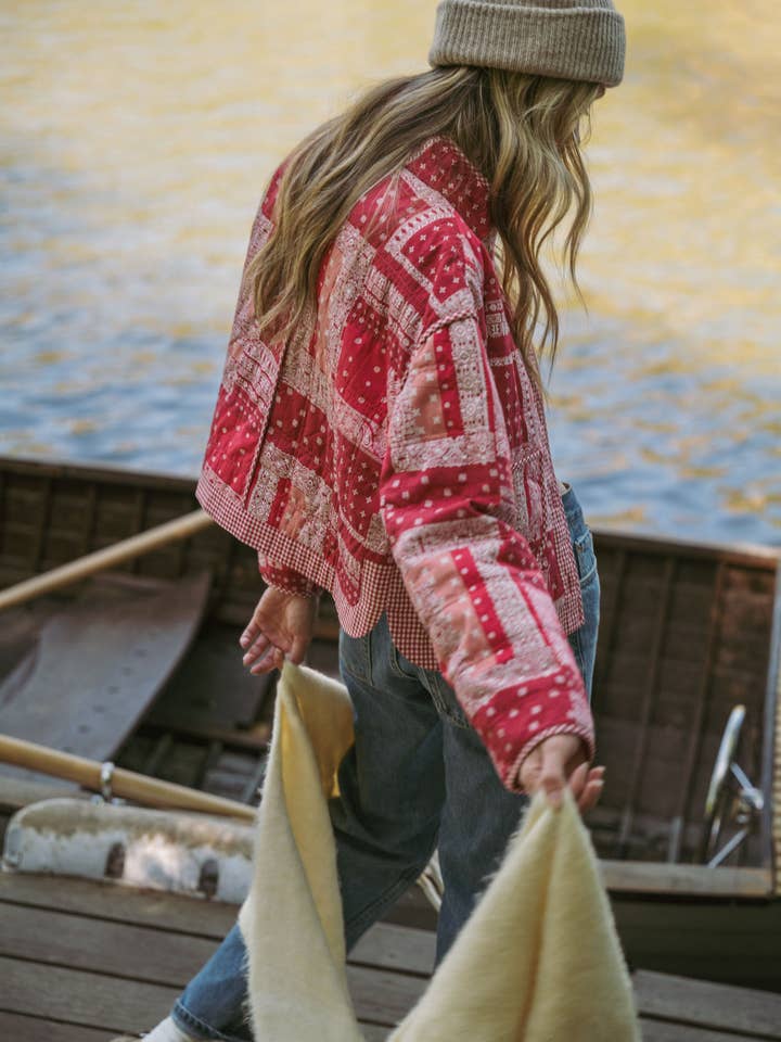 &MERCI - Wholesale Jacket - Women's - BANDANA PATCHWORK QUILTED JACKET MJK417525