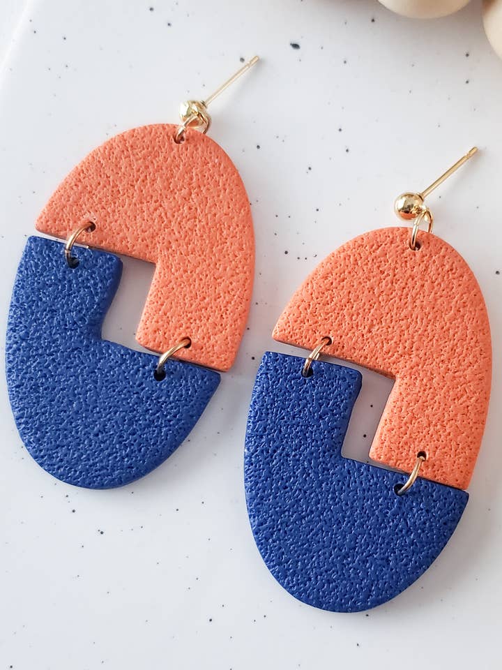 Houston Astros | Link Hoop Polymer Clay Baseball øreringe for engroshandel hos LulaLina Design