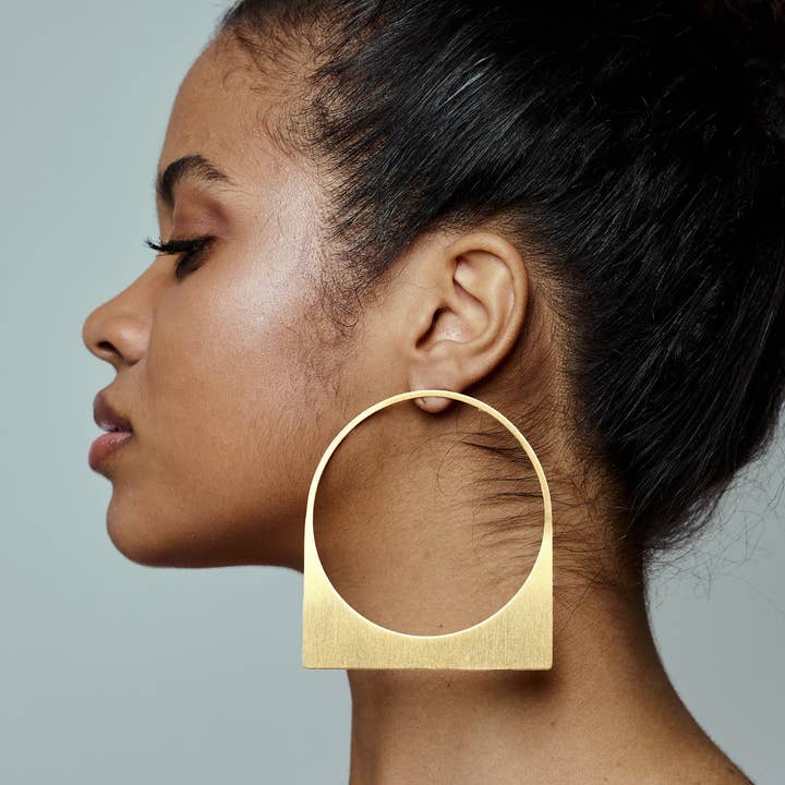 Laka Luka - Wholesale Hoop Earrings - African Large Hoop Handmade Gold Statement Earrings1