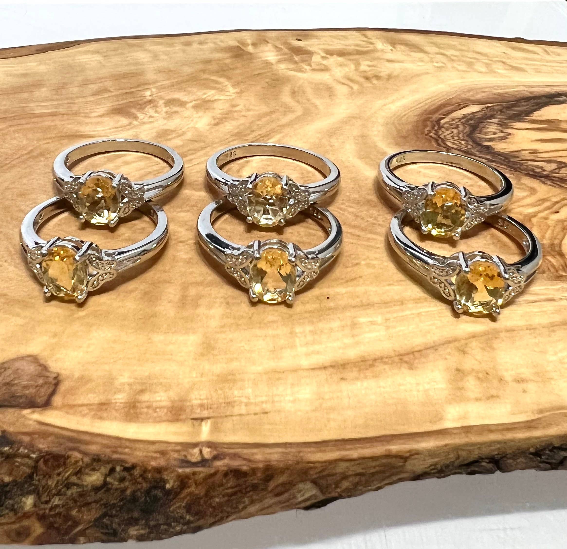 KayleeNYC - Wholesale Single Stone/Solitaire Ring - Citrine Ring White Bronze2