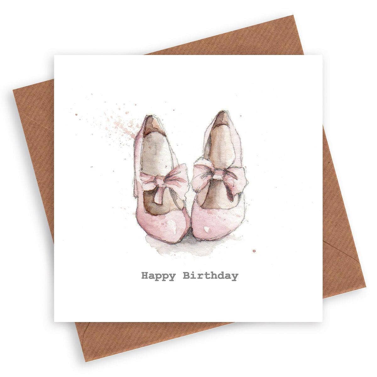 Crumble & Core - Vente Cartes d'anniversaire - Carte Chaussures d'Anniversaire – Carte de Vœux Carrée de Luxe Avec Enveloppe Kraft Incluse1