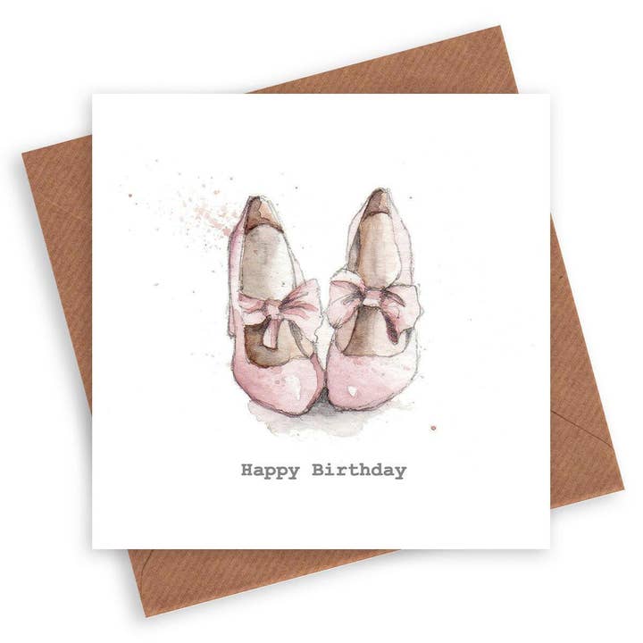 Crumble & Core - Vente Cartes d'anniversaire - Carte Chaussures d'Anniversaire – Carte de Vœux Carrée de Luxe Avec Enveloppe Kraft Incluse1