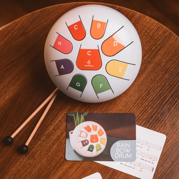 MusikGlück – Großhandel Musikspielzeug – Kind & Baby – Zungentrommel Rainbow Drum | Kinderinstrument Handpan