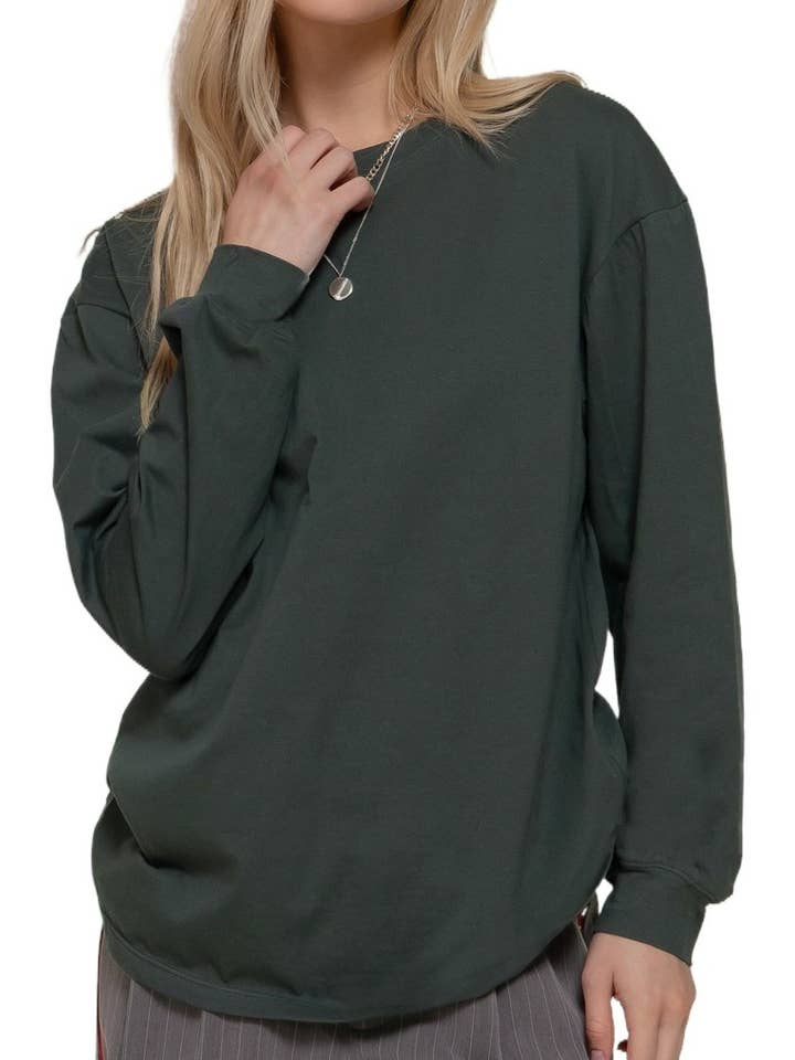 Long Slv Round Neck Cotton Tee for wholesale by Vanilla Monkey