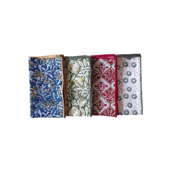 Nayda Diaries - Wholesale Tea Towel - Blue block floral kitchen towel