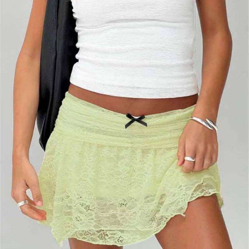 safistyle - Wholesale Skirt - Women's - Lace Trim Mini Skirt2
