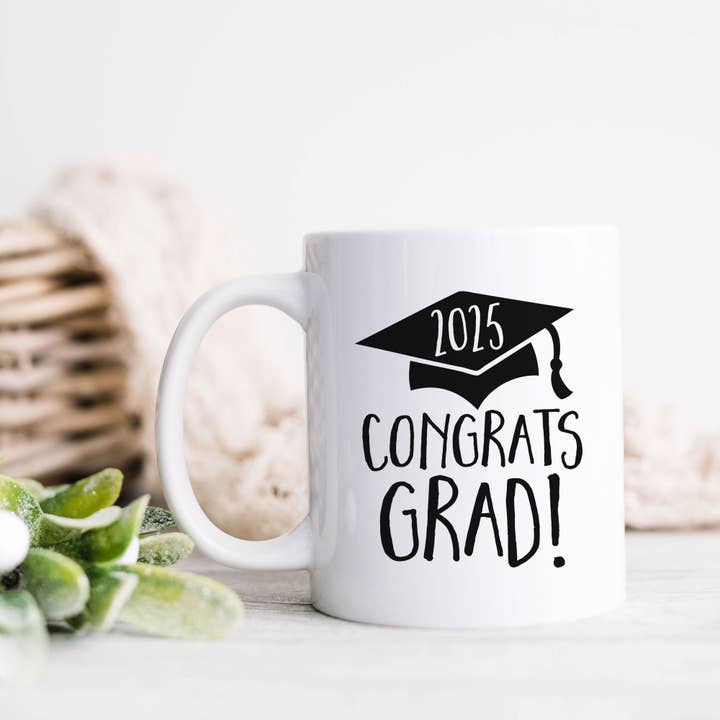 Heart & Willow Prints - Wholesale Coffee Mug - Congrats Grad Class of 2025 Graduation Mug, Graduation Gift