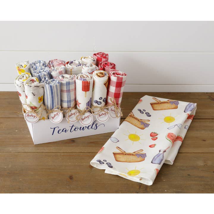 Theedoeken - Asstd zomerset (Pk/18 stuks) voor wholesale door Audrey's Home & Gift