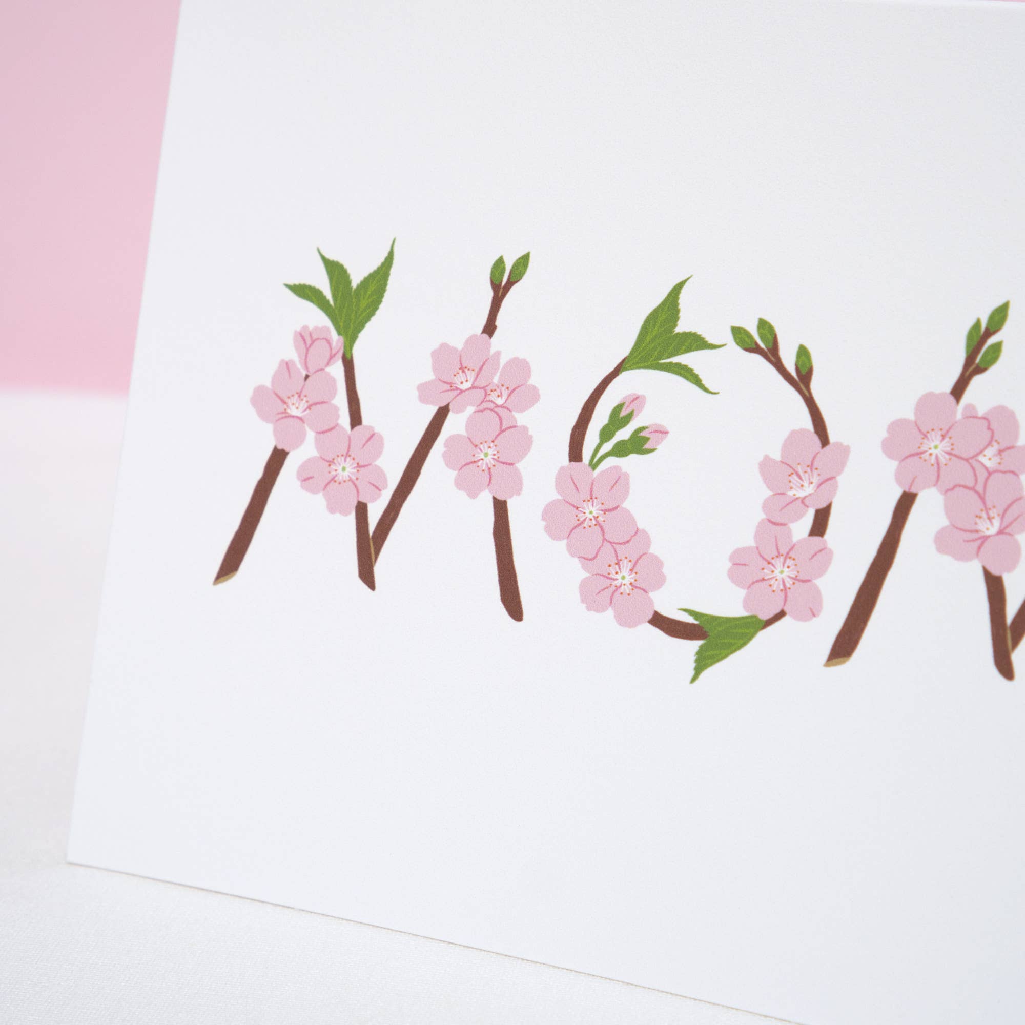 Cosmic Emigre - Vente Carte pour la fête des Mères - Carte de vœux Maman Fleurs de cerisier2