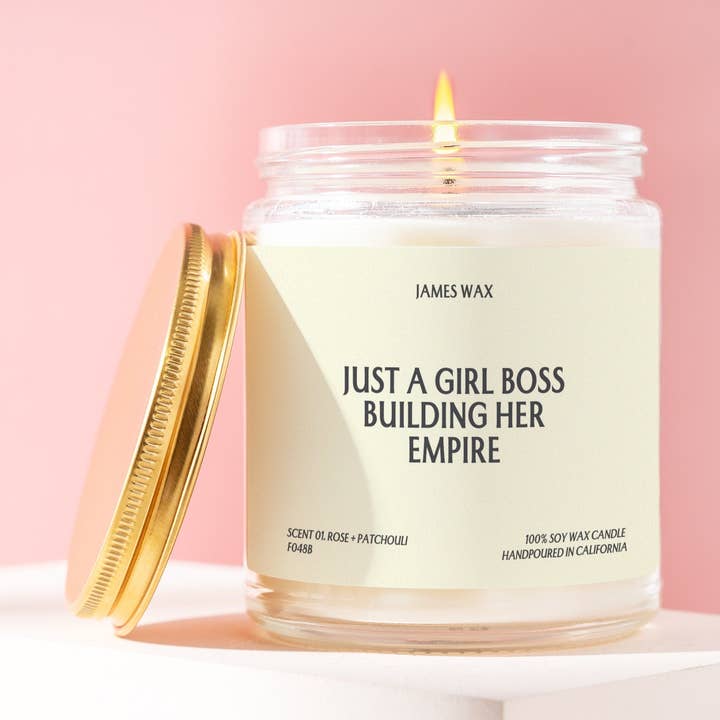 Girl Boss Gift A Girl Boss Building Her Empire Candle F048B for wholesale by James Wax