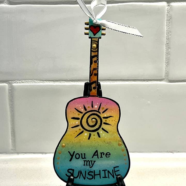 You Are My Sunshine, Guitar Ornament for wholesale by Clever Clogs Art