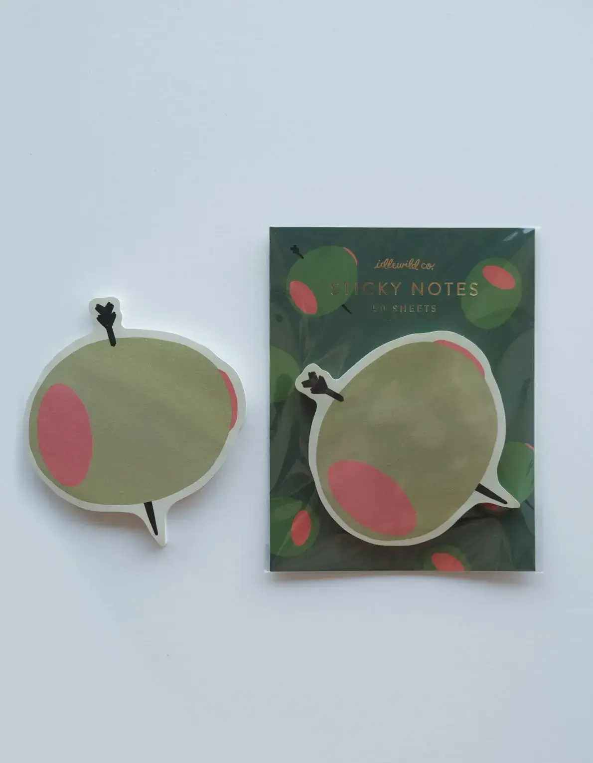 Idlewild Co. - Wholesale Sticky Notes - Olive Die-Cut Sticky Notepad2