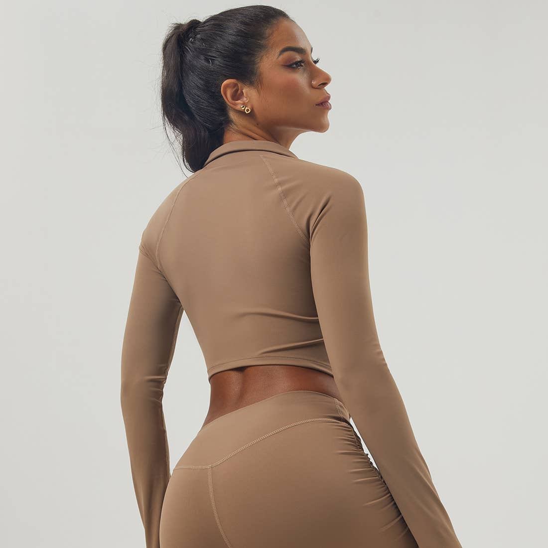 Sodalemon - Wholesale Athletic Jacket - Women's - Fitness Active Top Full Zipper Finger Hole Soft Sport Jacket5