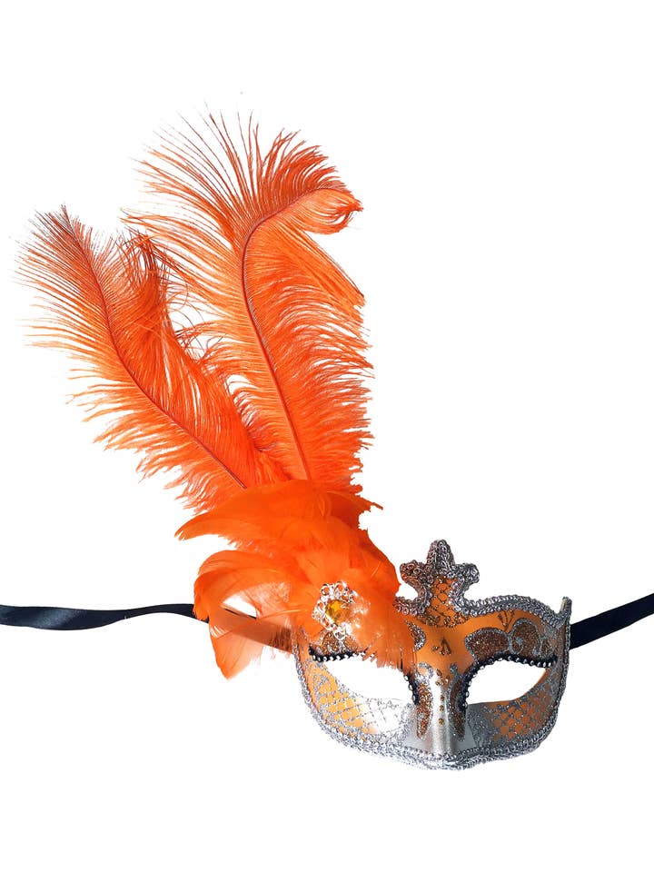 Mardi Gras Creations - Wholesale Costume - Women's - Anarkali Mask With Eye Detail And Feathers15