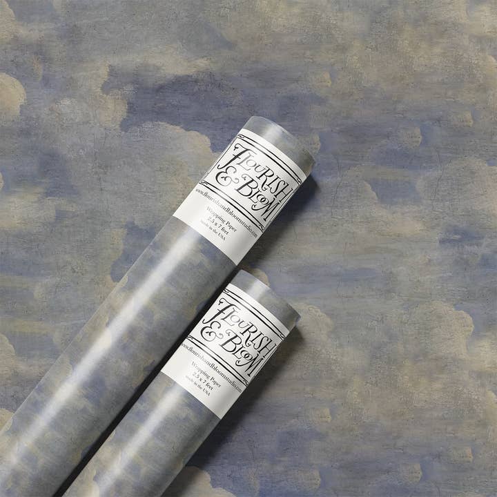 Italian Fresco Clouds Wrapping Paper Roll for wholesale by Flourish & Bloom Studio