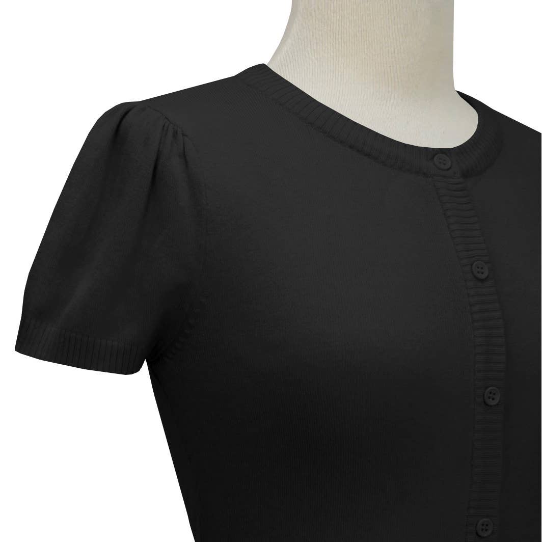 Mak - Vente Cardigan – femme - Cardigan court à col rond à manches courtes CB05361