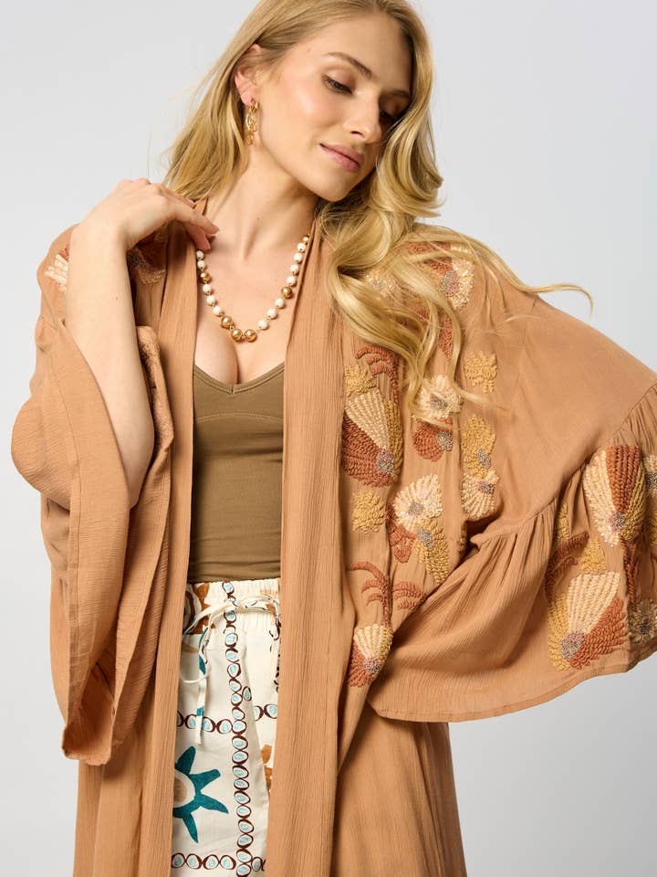 SAACHI - Wholesale Kimono - Women's - Floral Embroidered Kimono1