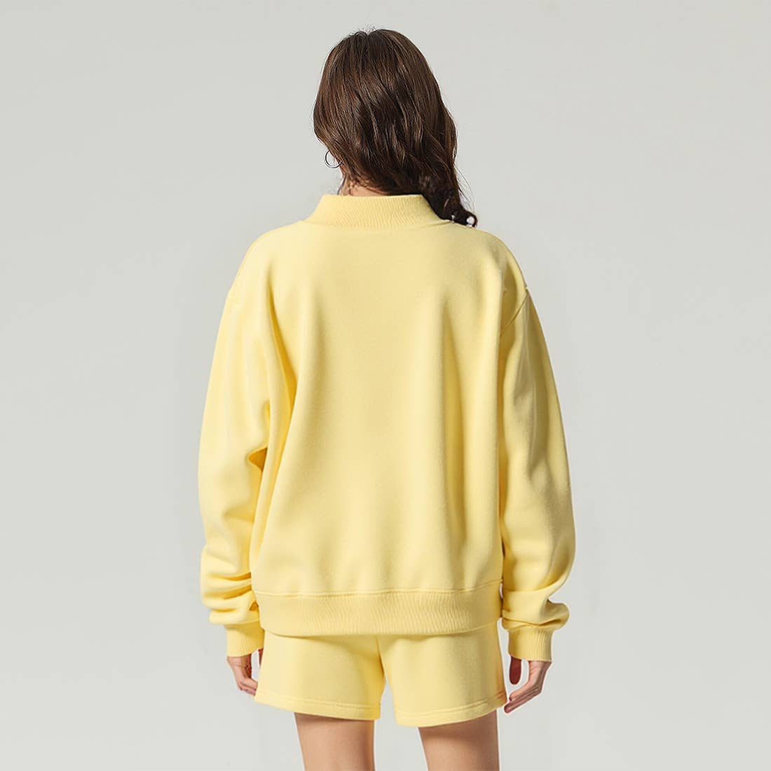 Sodalemon - Wholesale Sweatshirt - Women's - Unisex Cozy Fleece Half-High Neck Sweatshirt14