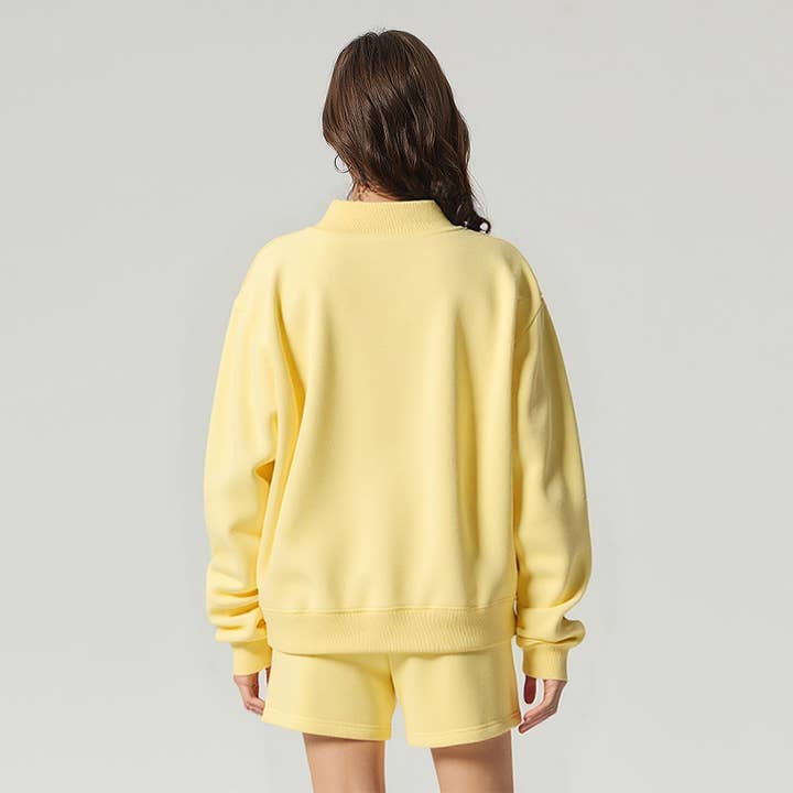 Sodalemon - Wholesale Sweatshirt – Women's - Unisex Cozy Fleece Half-High Neck Sweatshirt14