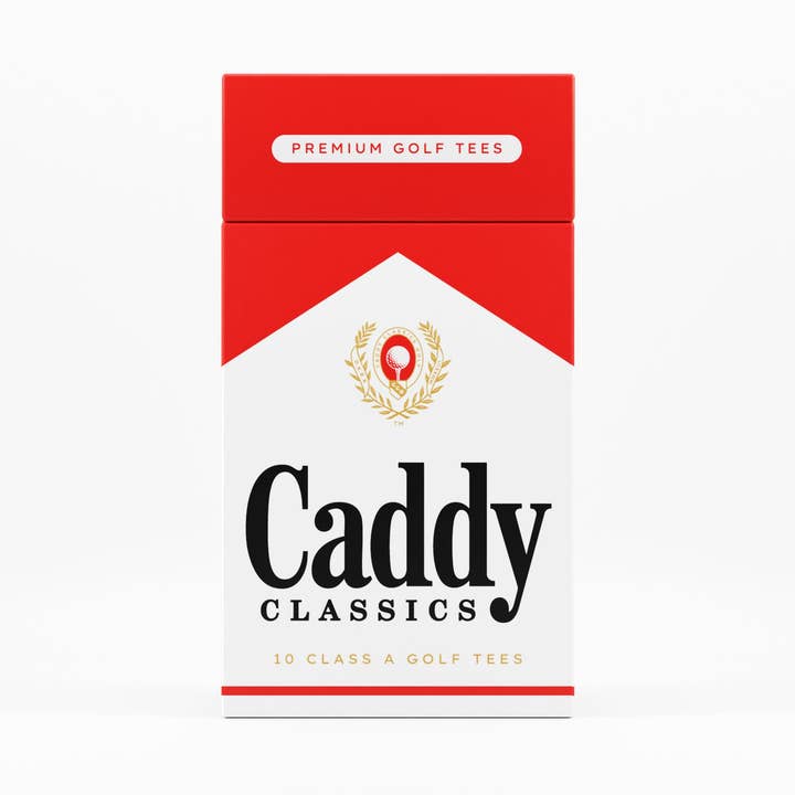 Royal Reds | Golf Tee Holder + 10 Bamboo 2¾ Inch Tees for wholesale by Caddy Classics