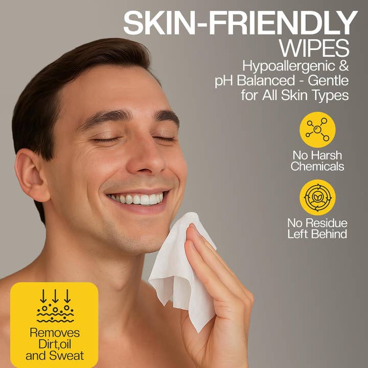 Innovarix - Wholesale Facial Cleanser - The Noblemen Charcoal Face + Body Cleansing Wipes 120 count4